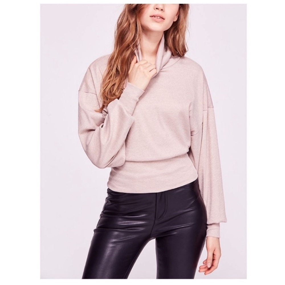 Free people pearl dust glam turtleneck sweater